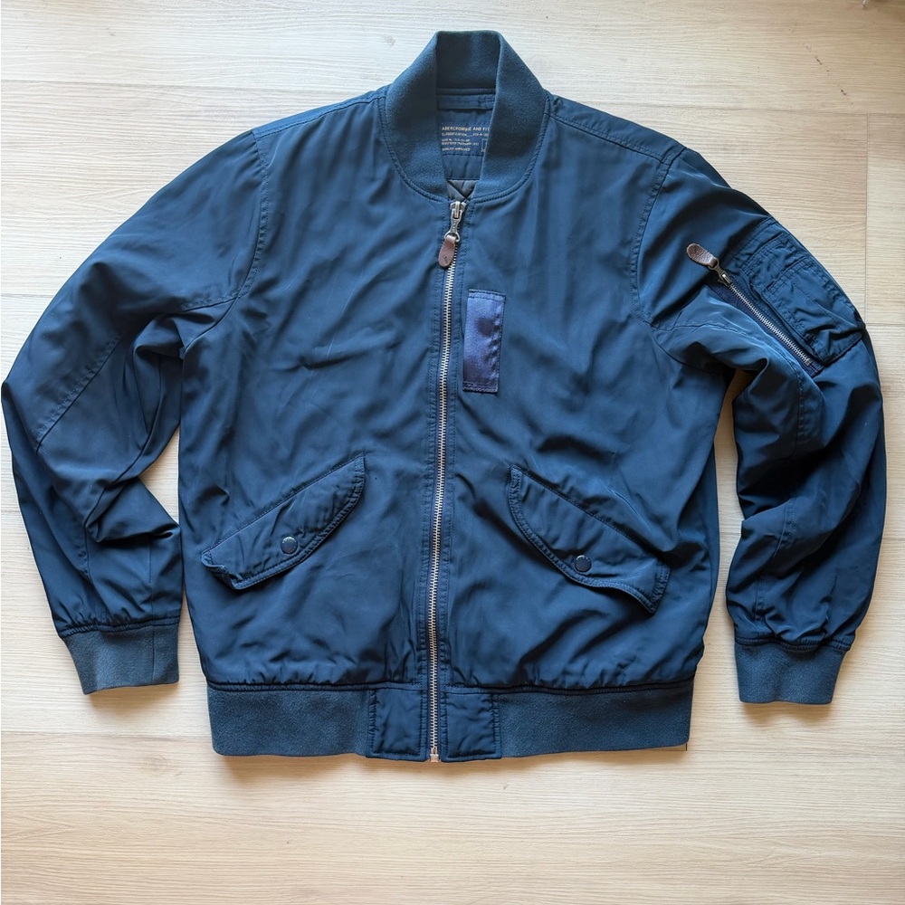 Abercrombie & Fitch Navy Blue Bomber Jacket